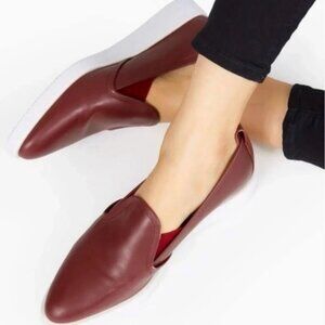 Everlane The Leather Street Shoe Point Toe Loafer in Burgundy Size 6